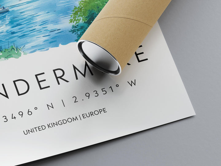 Windermere Watercolor Poster Wall Art Windermere Wall Hanging Home Décor Windermere Gift Art Lovers United Kingdom Wall Art