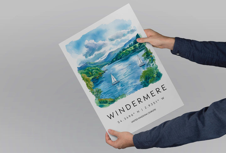 Windermere Watercolor Poster Wall Art Windermere Wall Hanging Home Décor Windermere Gift Art Lovers United Kingdom Wall Art