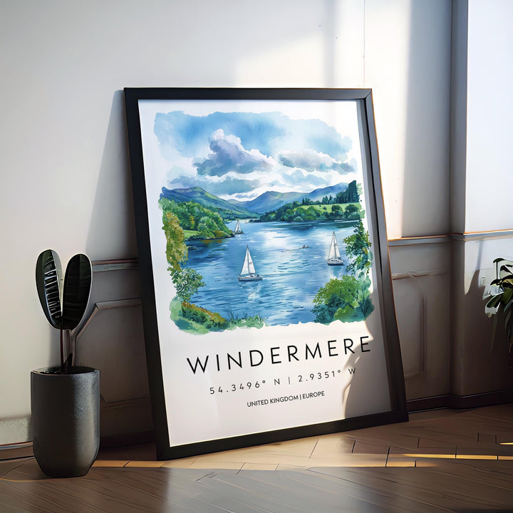 Windermere Watercolor Poster Wall Art Windermere Wall Hanging Home Décor Windermere Gift Art Lovers United Kingdom Wall Art