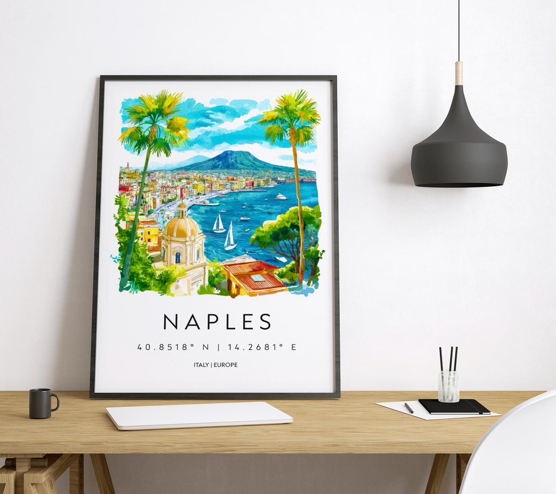 Naples Watercolor Poster Wall Art Naples Wall Hanging Home Décor Naples Gift Art Lovers Italy Wall Art