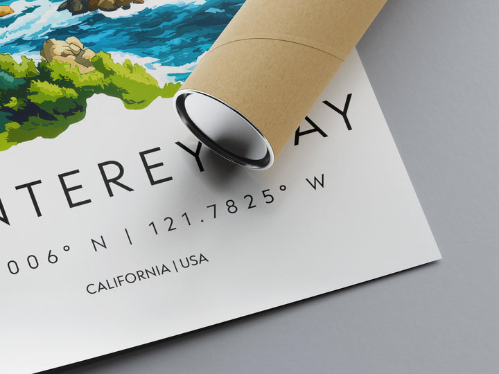 Monterey Bay Watercolor Poster Wall Art Monterey Bay Wall Hanging Home Décor Monterey Bay Gift Art Lovers United States Wall Art