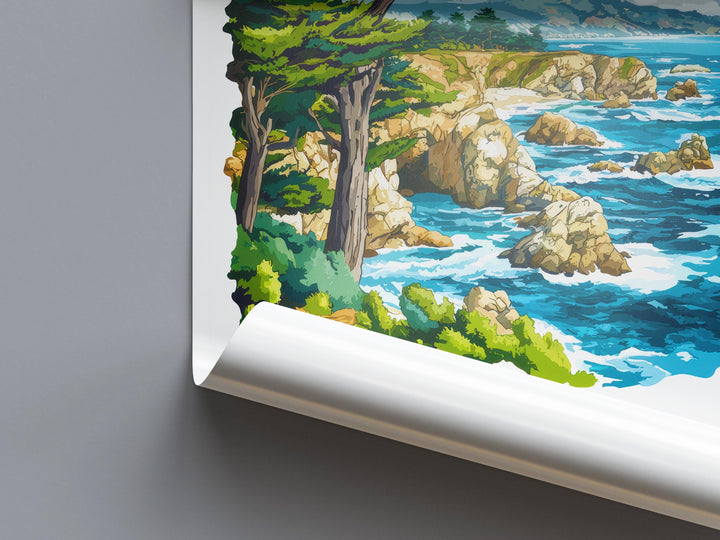 Monterey Bay Watercolor Poster Wall Art Monterey Bay Wall Hanging Home Décor Monterey Bay Gift Art Lovers United States Wall Art