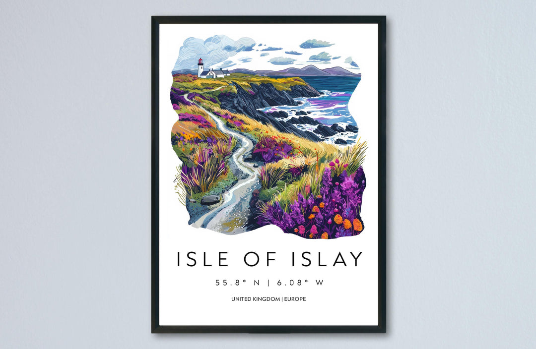 Isle of Islay Watercolor Poster Wall Art Isle of Islay Wall Hanging Home Décor Isle of Islay Gift Art Lovers Scotland Wall Art
