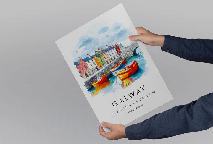 Galway Watercolor Poster Wall Art Galway Wall Hanging Home Décor Galway Gift Art Lovers Ireland Wall Art