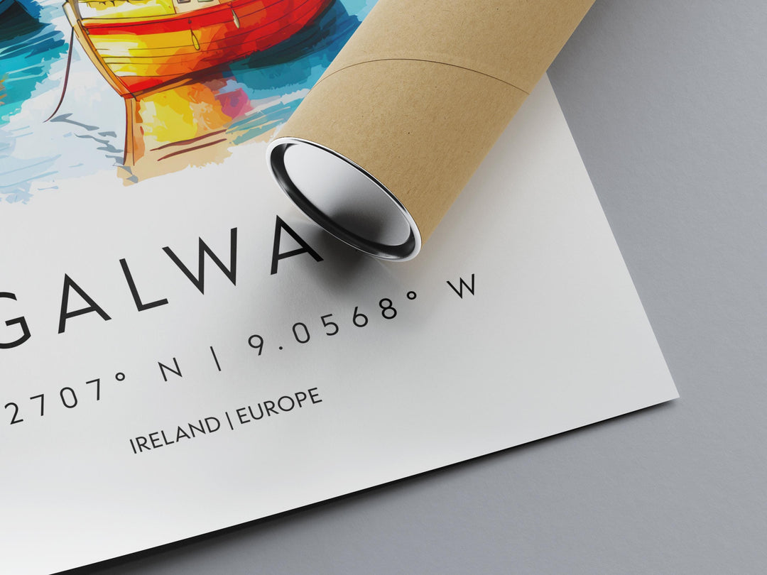 Galway Watercolor Poster Wall Art Galway Wall Hanging Home Décor Galway Gift Art Lovers Ireland Wall Art