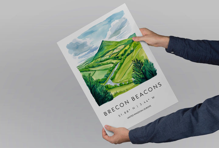 Brecon Beacons Watercolor Poster Wall Art Brecon Beacons Wall Hanging Home Décor Brecon Beacons Gift Art Lovers United Kingdom Wall Art