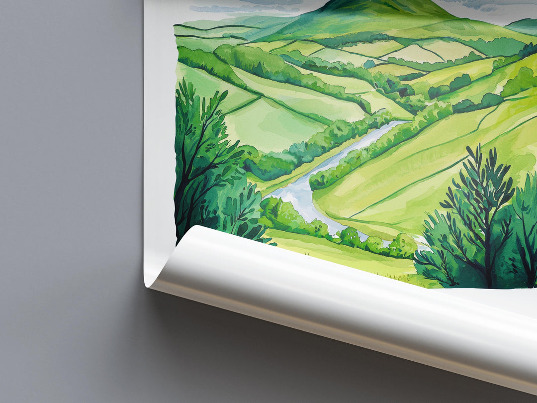Brecon Beacons Watercolor Poster Wall Art Brecon Beacons Wall Hanging Home Décor Brecon Beacons Gift Art Lovers United Kingdom Wall Art