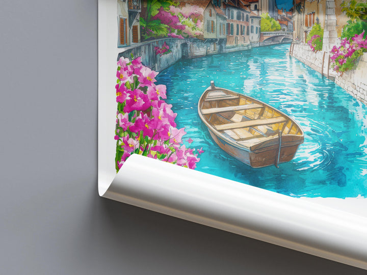 Annecy Watercolor Poster Wall Art Annecy Wall Hanging Home Décor Annecy Gift Art Lovers France Wall Art