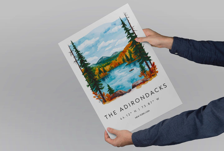 Adirondacks Watercolor Poster Wall Art Adirondacks Wall Hanging Home Décor Adirondacks Gift Art Lovers United States Wall Art
