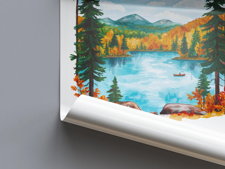Adirondacks Watercolor Poster Wall Art Adirondacks Wall Hanging Home Décor Adirondacks Gift Art Lovers United States Wall Art