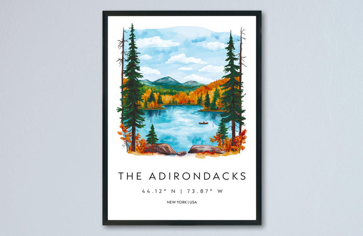 Adirondacks Watercolor Poster Wall Art Adirondacks Wall Hanging Home Décor Adirondacks Gift Art Lovers United States Wall Art