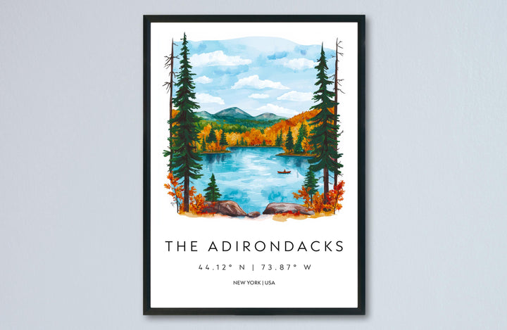 Adirondacks Watercolor Poster Wall Art Adirondacks Wall Hanging Home Décor Adirondacks Gift Art Lovers United States Wall Art