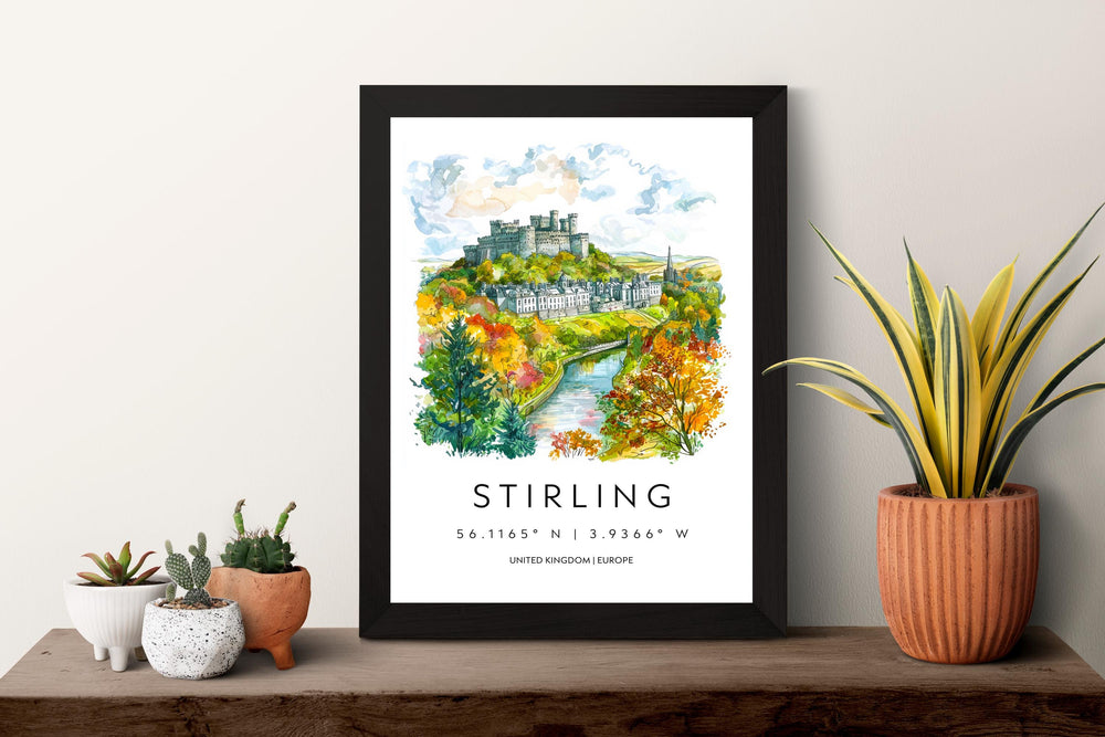 Stirling Watercolor Poster Wall Art Stirling Wall Hanging Home Décor Stirling Gift Art Lovers Scotland Wall Art