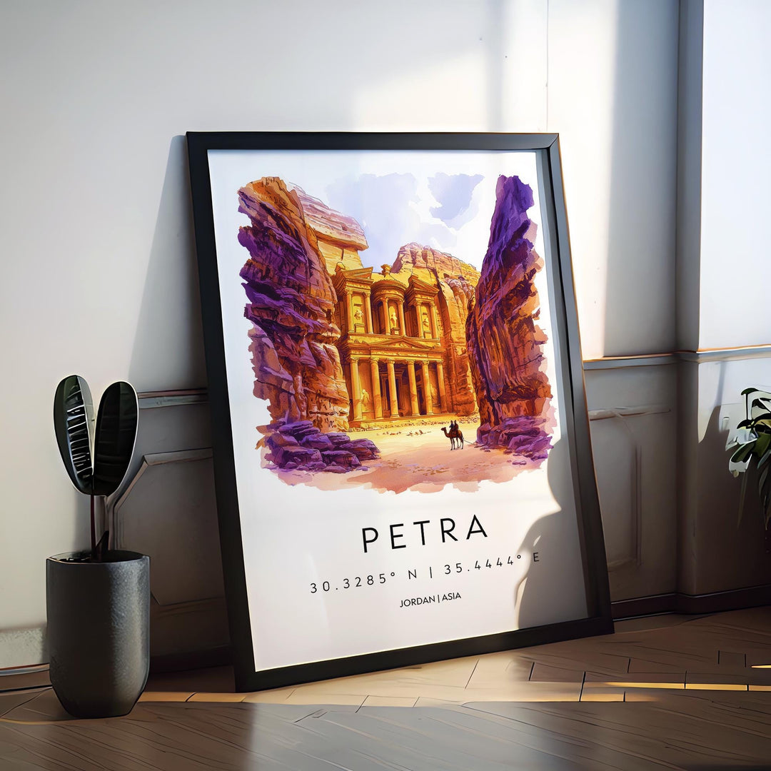 Petra watercolor poster Wall Art Petra Wall Hanging Home Décor Petra Gift Art Lovers Jordan Wall Art