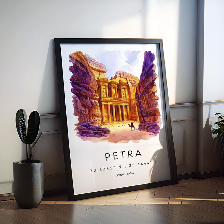 Petra watercolor poster Wall Art Petra Wall Hanging Home Décor Petra Gift Art Lovers Jordan Wall Art