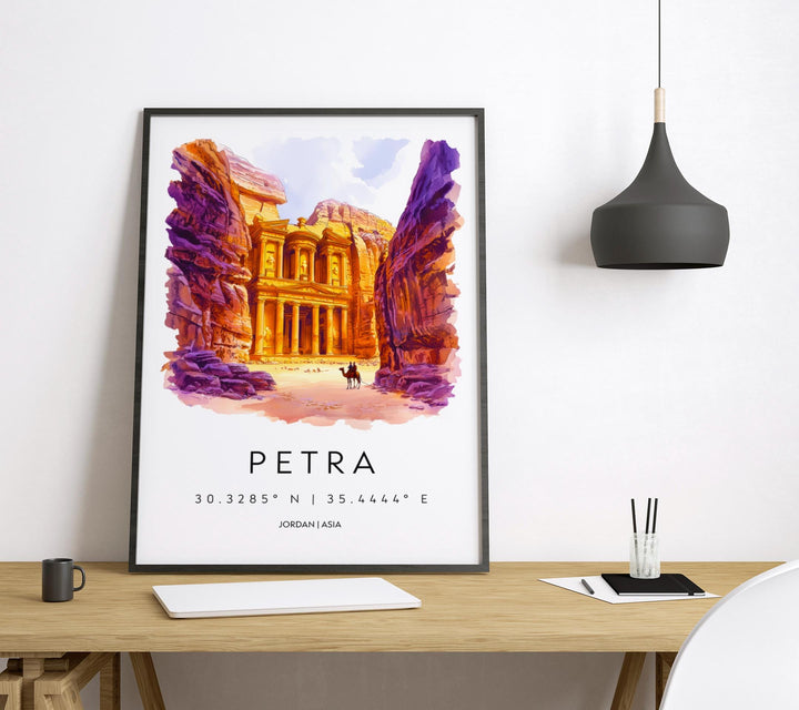 Petra watercolor poster Wall Art Petra Wall Hanging Home Décor Petra Gift Art Lovers Jordan Wall Art