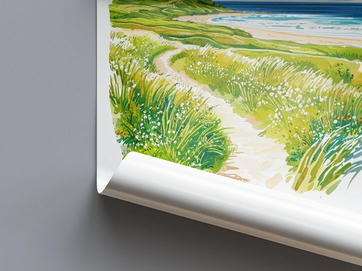 Northumberland Coast Watercolor Poster Wall Art Northumberland Coast Wall Hanging Home Décor Northumberland Coast Gift Art Lovers Wall Art