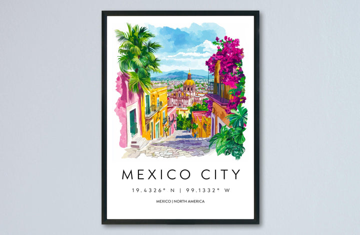 Mexico City Watercolor Poster Wall Art Mexico City Wall Hanging Home Décor Mexico City Gift Art Lovers Mexico Wall Art
