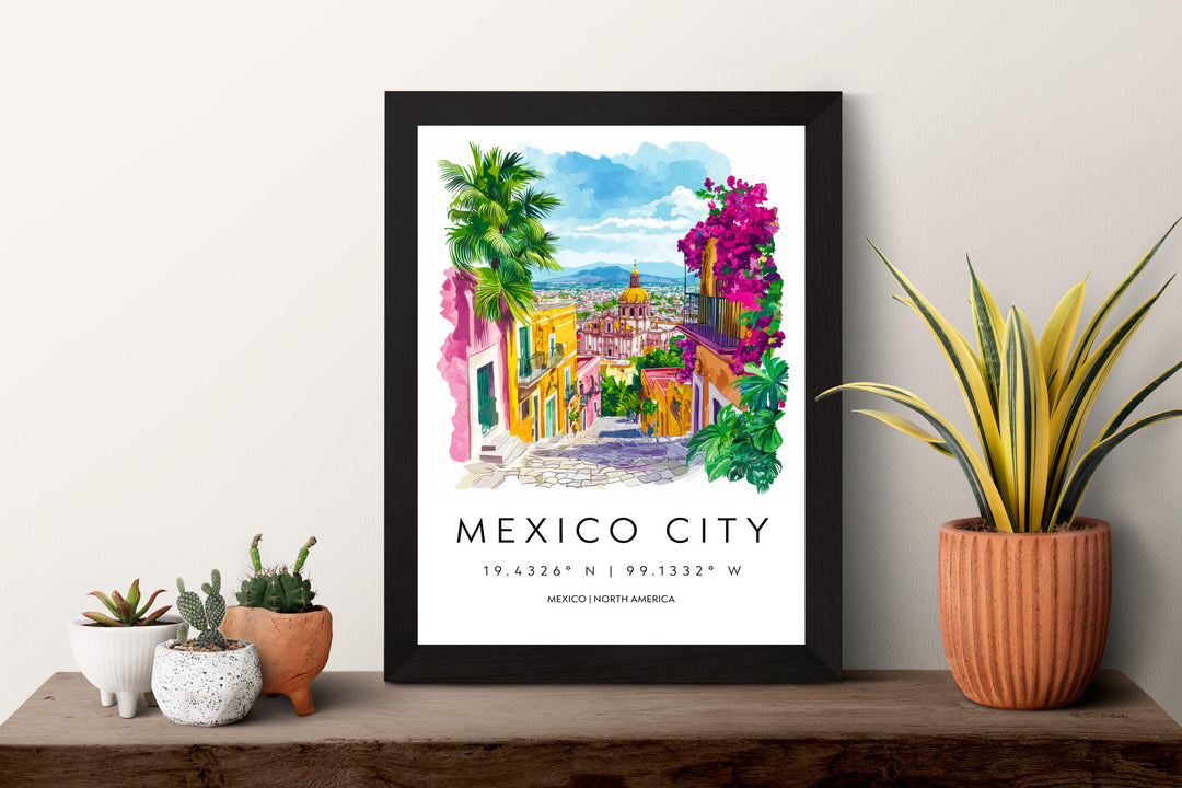 Mexico City Watercolor Poster Wall Art Mexico City Wall Hanging Home Décor Mexico City Gift Art Lovers Mexico Wall Art