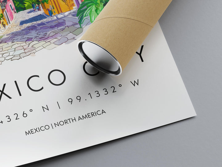 Mexico City Watercolor Poster Wall Art Mexico City Wall Hanging Home Décor Mexico City Gift Art Lovers Mexico Wall Art