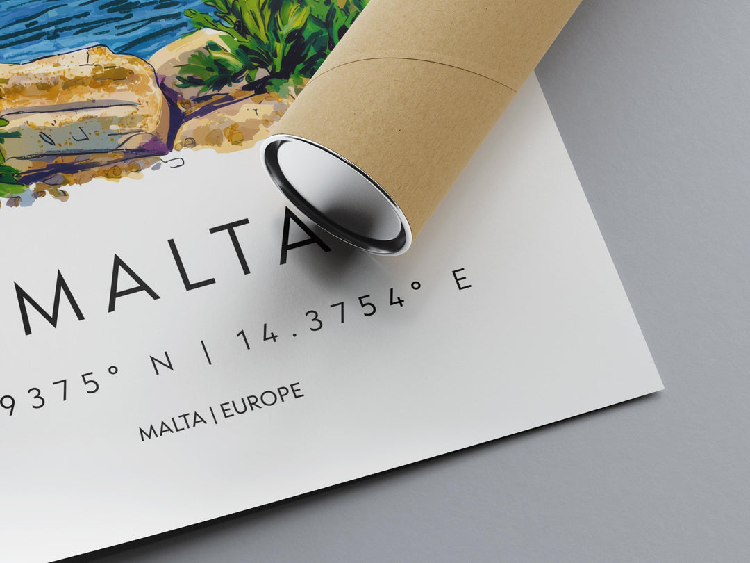 Malta Watercolor Poster Wall Art Malta Wall Hanging Home Décor Malta Gift Art Lovers Malta Wall Art