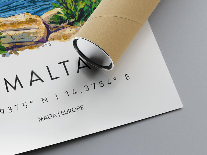 Malta Watercolor Poster Wall Art Malta Wall Hanging Home Décor Malta Gift Art Lovers Malta Wall Art