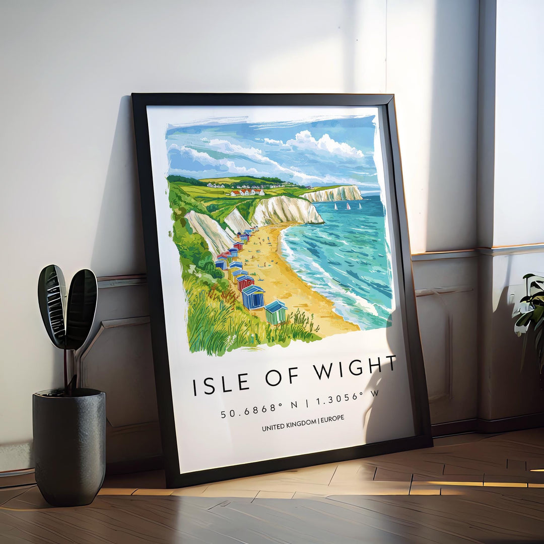 Isle of Wight Watercolor Poster Wall Art Isle of Wight Wall Hanging Home Décor Isle of Wight Gift Art Lovers United Kingdom Wall Art