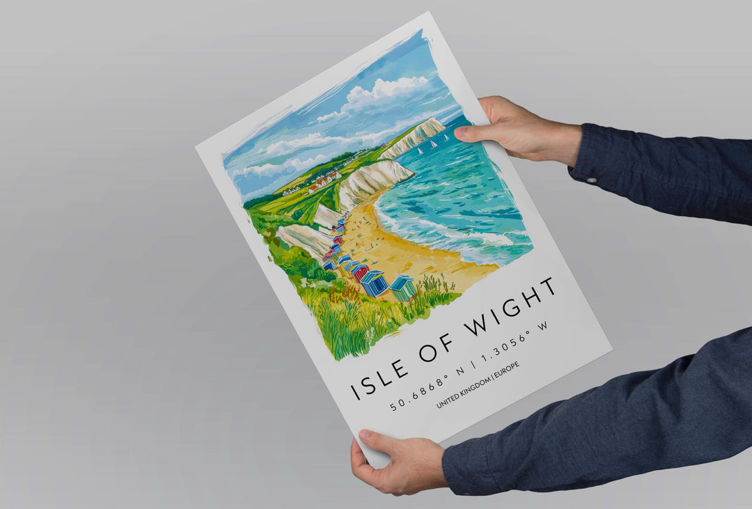Isle of Wight Watercolor Poster Wall Art Isle of Wight Wall Hanging Home Décor Isle of Wight Gift Art Lovers United Kingdom Wall Art