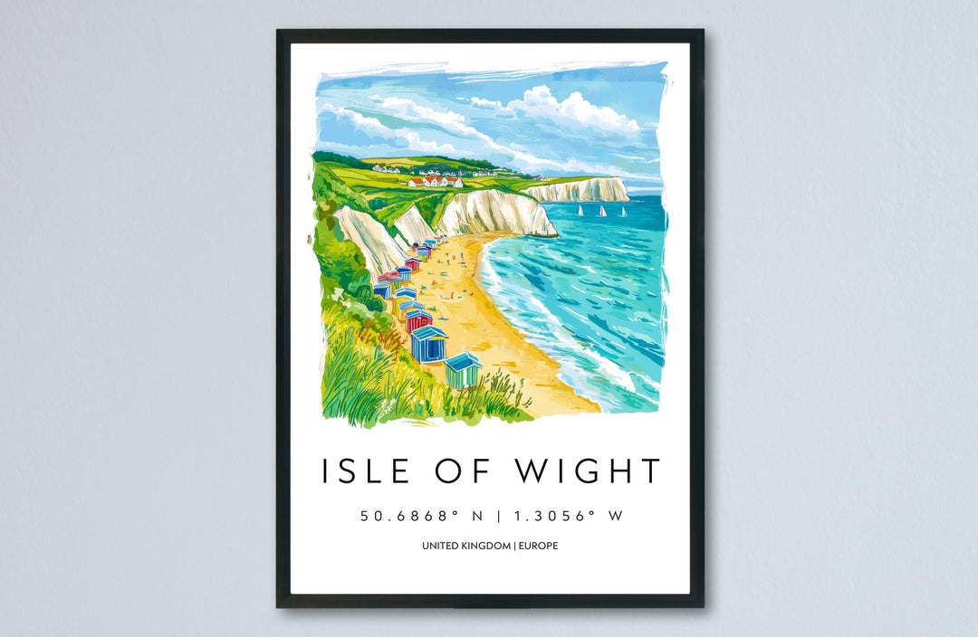 Isle of Wight Watercolor Poster Wall Art Isle of Wight Wall Hanging Home Décor Isle of Wight Gift Art Lovers United Kingdom Wall Art