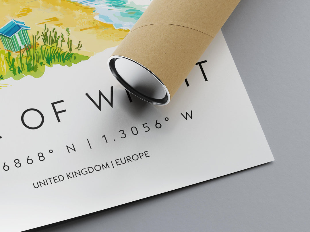 Isle of Wight Watercolor Poster Wall Art Isle of Wight Wall Hanging Home Décor Isle of Wight Gift Art Lovers United Kingdom Wall Art