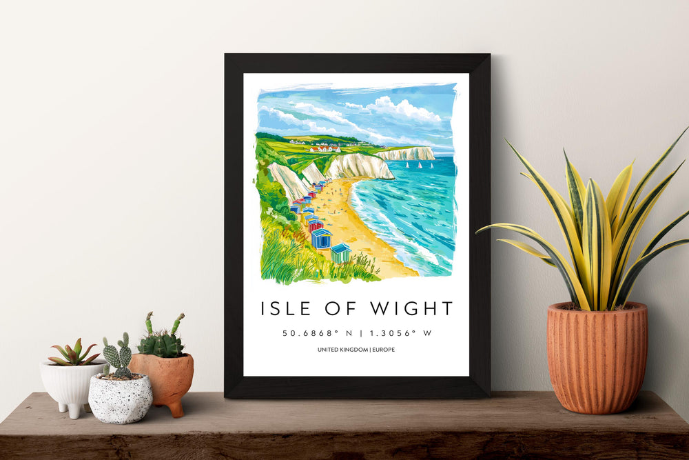 Isle of Wight Watercolor Poster Wall Art Isle of Wight Wall Hanging Home Décor Isle of Wight Gift Art Lovers United Kingdom Wall Art