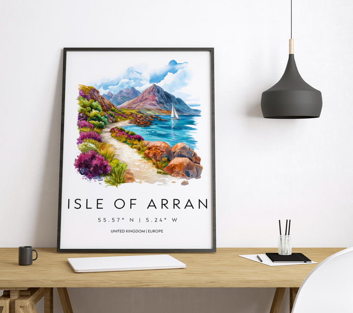 Isle of Arran Watercolor Poster Wall Art Isle of Arran Wall Hanging Home Décor Isle of Arran Gift Art Lovers Scotland Wall Art