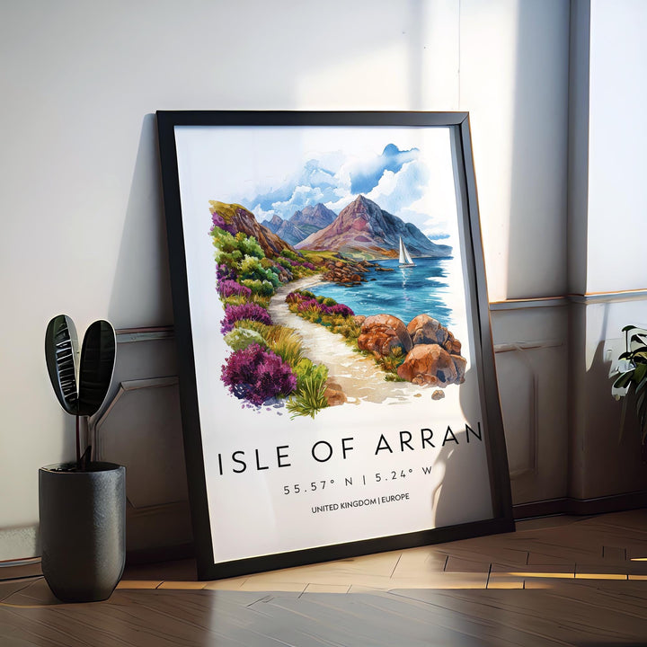 Isle of Arran Watercolor Poster Wall Art Isle of Arran Wall Hanging Home Décor Isle of Arran Gift Art Lovers Scotland Wall Art