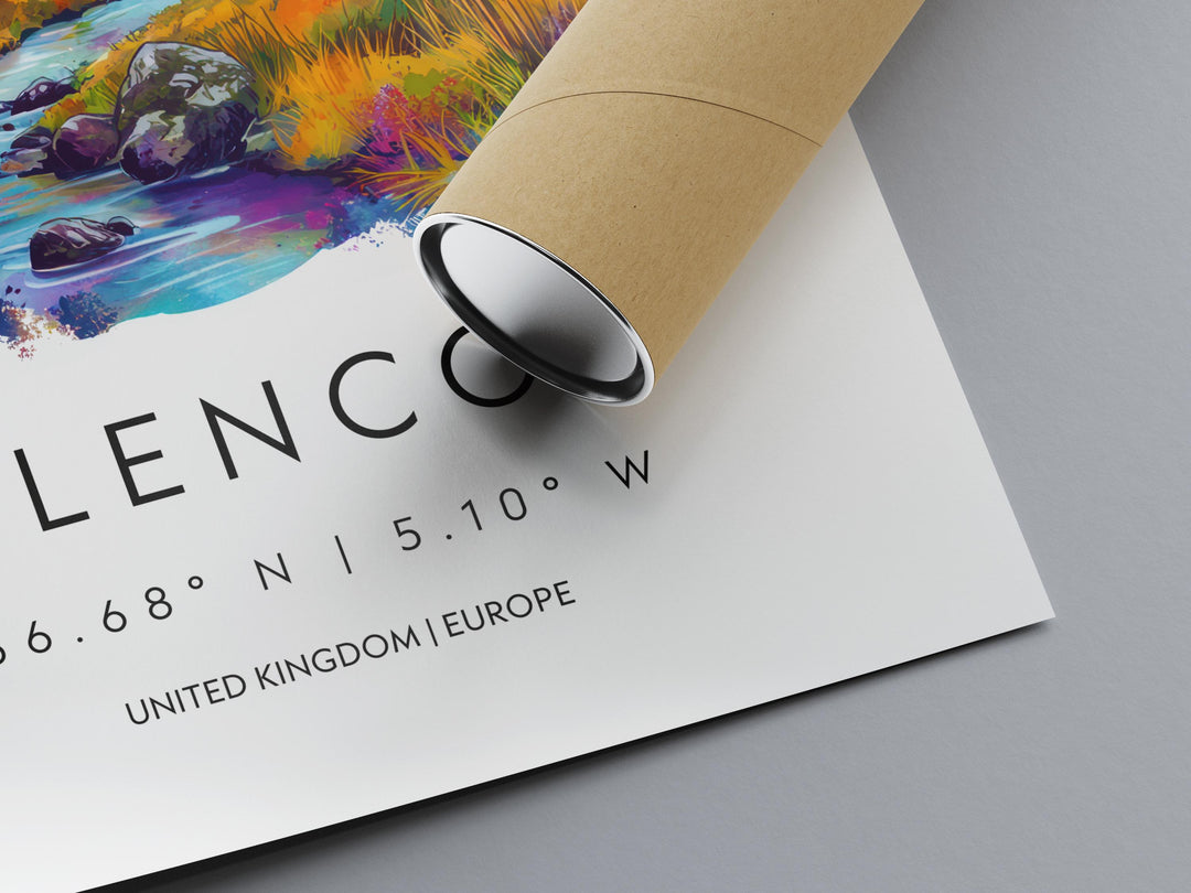 Glencoe Watercolor Poster Wall Art Glencoe Wall Hanging Home Décor Glencoe Gift Art Lovers Scotland Wall Art