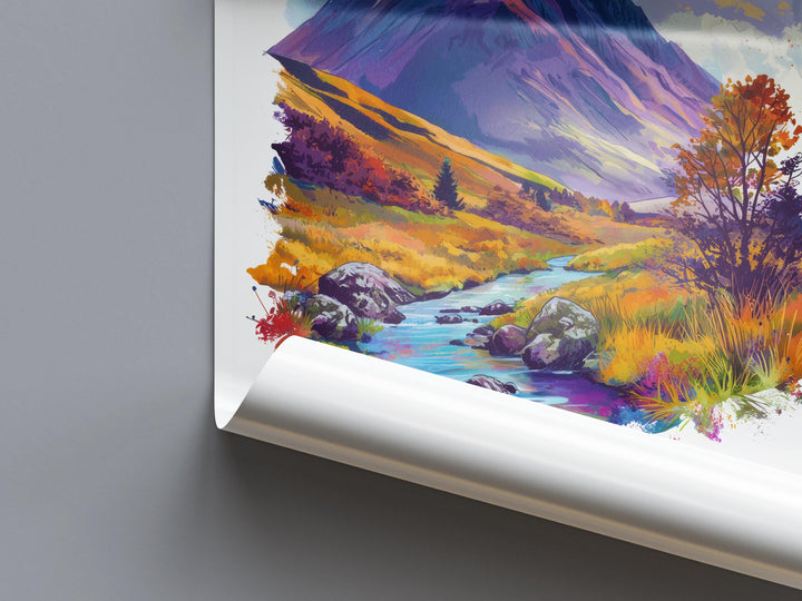 Glencoe Watercolor Poster Wall Art Glencoe Wall Hanging Home Décor Glencoe Gift Art Lovers Scotland Wall Art