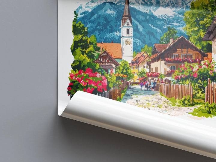 Garmisch-Partenkirchen Watercolor Poster Wall Art Garmisch-Partenkirchen Wall Hanging Home Décor Garmisch-Partenkirchen Gift Art Lovers