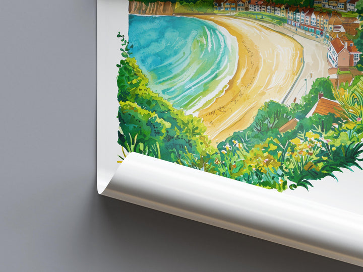 Filey Watercolor Poster Wall Art Filey Wall Hanging Home Décor Filey Gift Art Lovers United Kingdom Wall Art