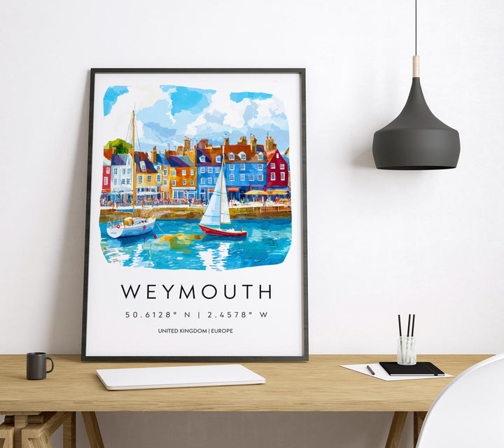 Weymouth Watercolor Poster Wall Art Weymouth Wall Hanging Home Décor Weymouth Gift Art Lovers United Kingdom Wall Art