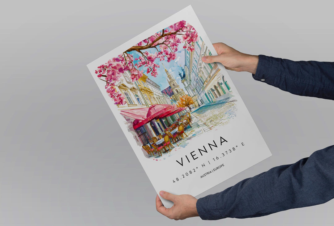 Vienna Watercolor Poster Wall Art Vienna Wall Hanging Home Décor Vienna Gift Art Lovers Austria Wall Art