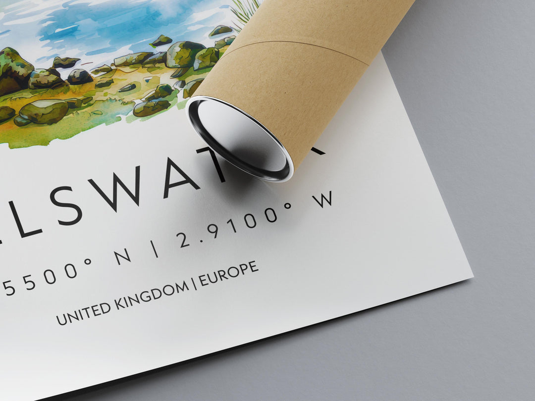 Ullswater Watercolor Poster Wall Art Ullswater Wall Hanging Home Décor Ullswater Gift Art Lovers United Kingdom Wall Art