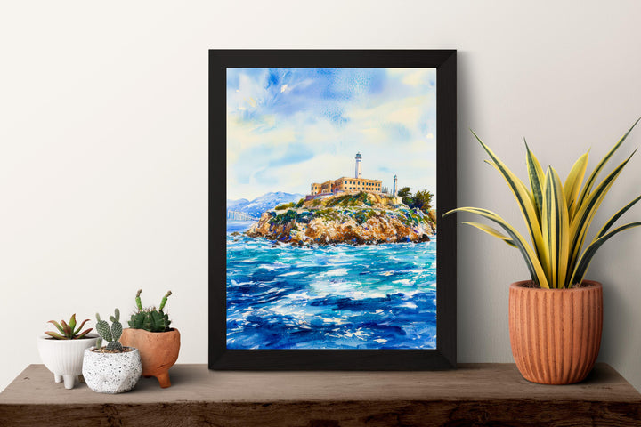 Alcatraz Island watercolor poster Wall Art Alcatraz Island Wall Hanging Home Décor Alcatraz Island Gift Art Lovers California Art Lover Gift
