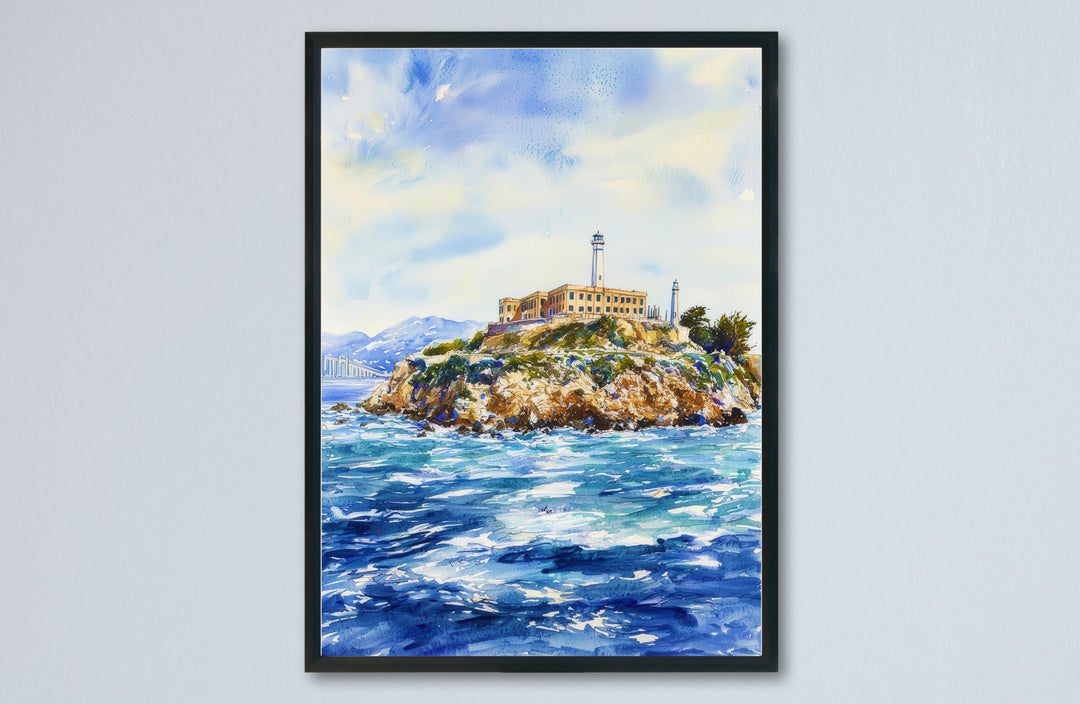 Alcatraz Island watercolor poster Wall Art Alcatraz Island Wall Hanging Home Décor Alcatraz Island Gift Art Lovers California Art Lover Gift