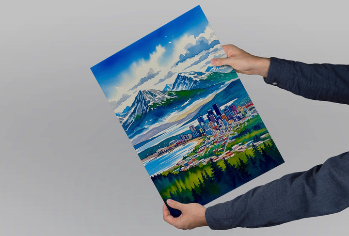 Anchorage watercolor poster Wall Art Anchorage Wall Hanging Home Décor Anchorage Gift Art Lovers Alaska Art Lover Gift Alaska wall art