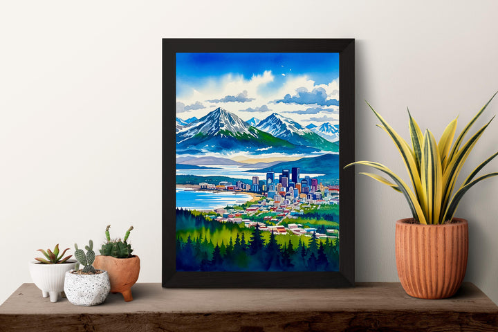 Anchorage watercolor poster Wall Art Anchorage Wall Hanging Home Décor Anchorage Gift Art Lovers Alaska Art Lover Gift Alaska wall art