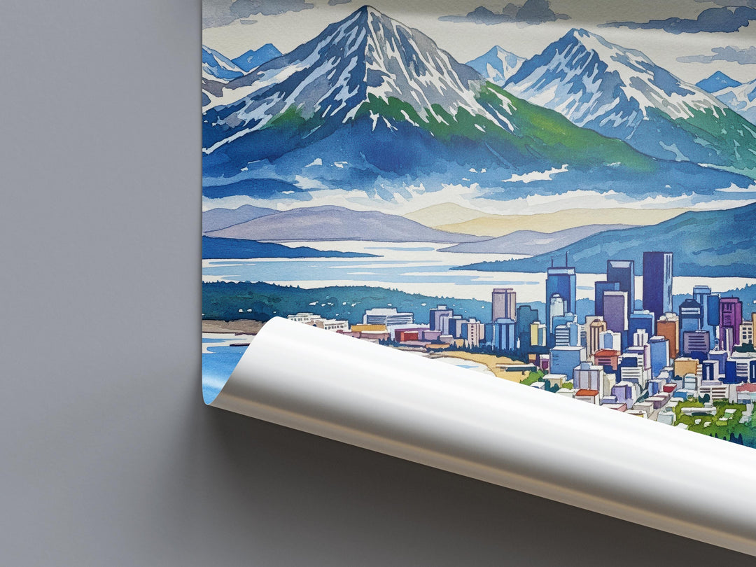 Anchorage watercolor poster Wall Art Anchorage Wall Hanging Home Décor Anchorage Gift Art Lovers Alaska Art Lover Gift Alaska wall art