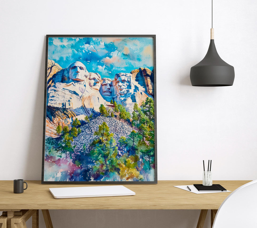 Mount Rushmore Watercolor Poster Wall Art Mount Rushmore Wall Hanging Home Décor Mount Rushmore Gift Art Lovers South Dakota Art Lover Gift