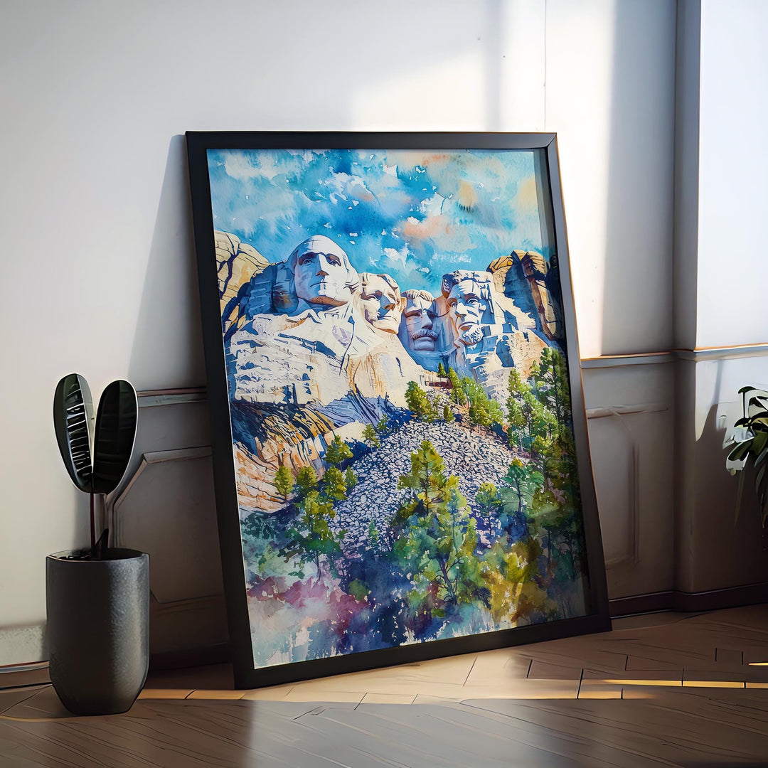 Mount Rushmore Watercolor Poster Wall Art Mount Rushmore Wall Hanging Home Décor Mount Rushmore Gift Art Lovers South Dakota Art Lover Gift