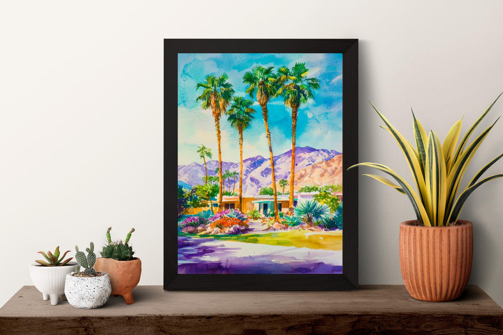 Palm Springs watercolor poster Wall Art Palm Springs Wall Hanging Home Décor Palm Springs Gift Art Lovers California Art Lover Gift