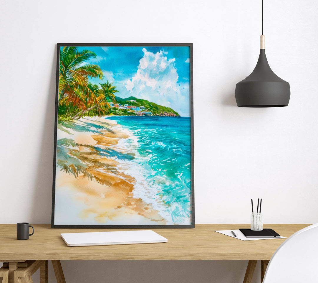 Saint Maarten watercolor poster Wall Art Saint Maarten Wall Hanging Home Décor Saint Maarten Gift Art Lovers Saint Maarten Art Lover Gift
