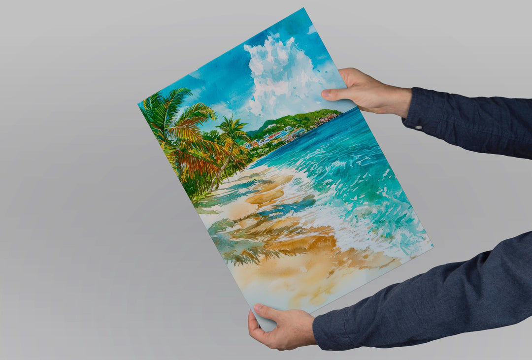 Saint Maarten watercolor poster Wall Art Saint Maarten Wall Hanging Home Décor Saint Maarten Gift Art Lovers Saint Maarten Art Lover Gift